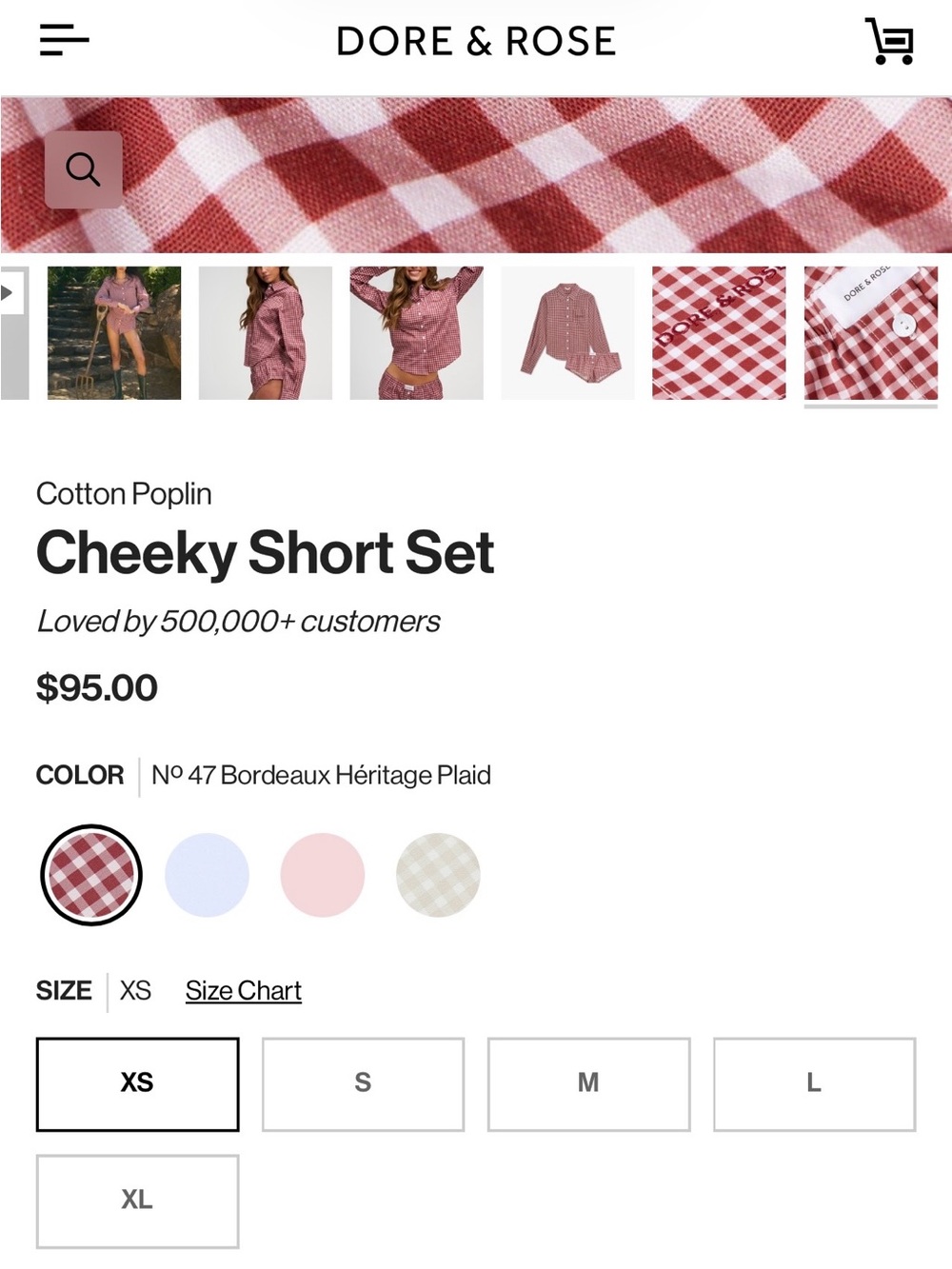 Dore & Rose Red Gingham Button-Front Pajama Set with Shorts - Picture 9 of 12